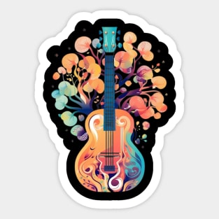 Acoustic Guitar Tree Of Life Guitar Player Nature Guitarist Sticker